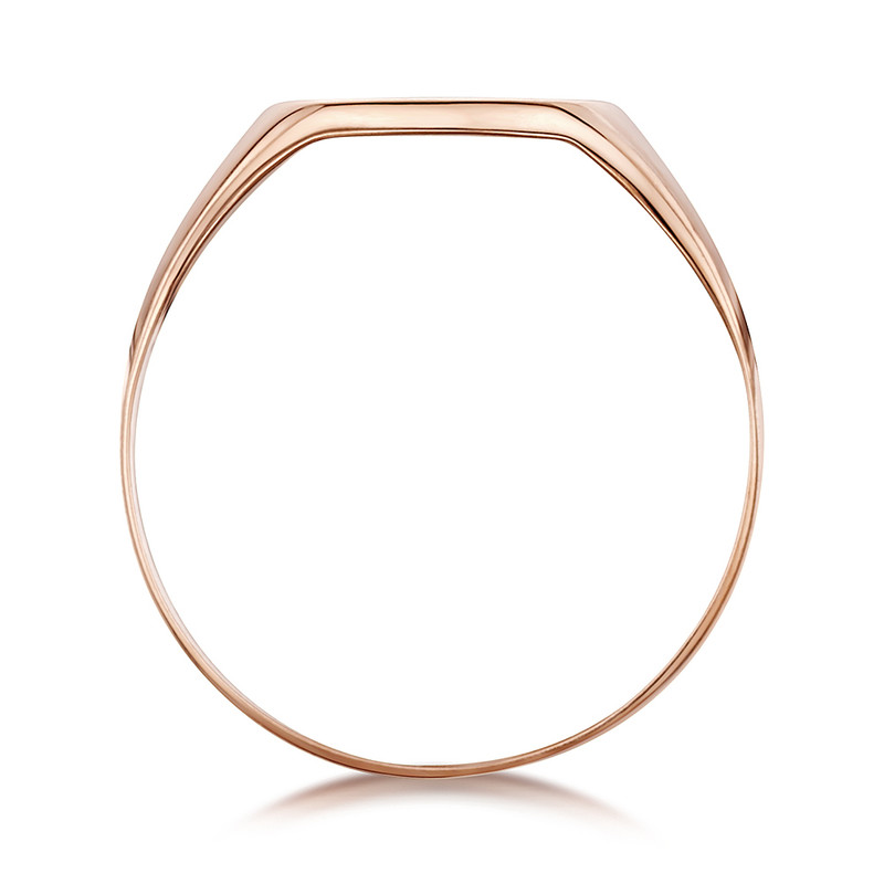 9ct Rose Gold Light Weight Oval Shape Ladies Signet Ring - Image 2