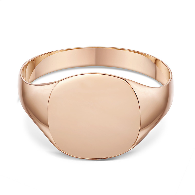 9ct Rose Gold Light Weight Oval Shape Ladies Signet Ring - Image 4