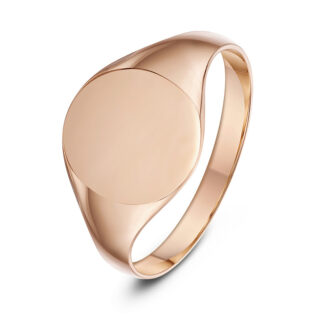 9ct Rose Gold Light Weight Cushion Shape Ladies Signet Ring