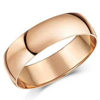 6mm 9ct Rose Gold Heavy D Wedding Ring