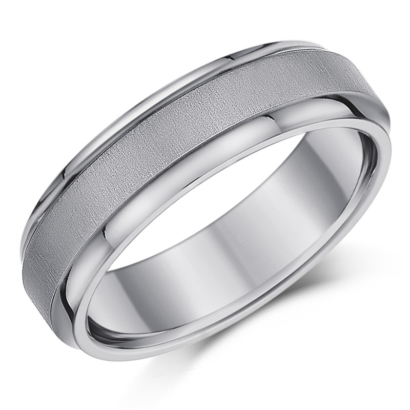 Titanium Brushed Center 6mm Ring