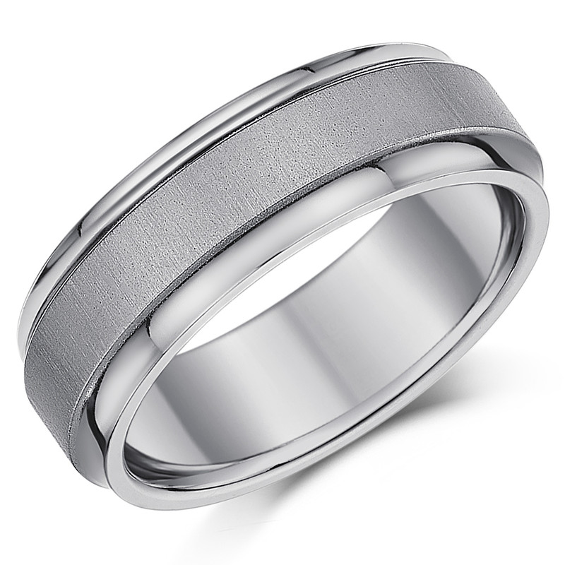 Titanium Brushed Center 7mm Ring