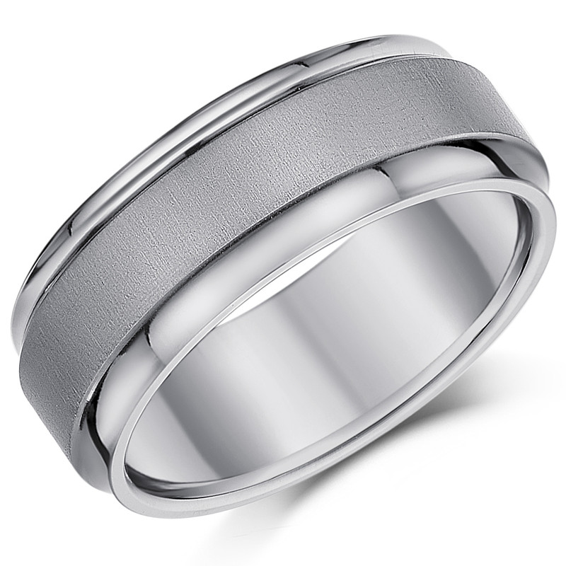 Titanium Brushed Center 8mm Ring