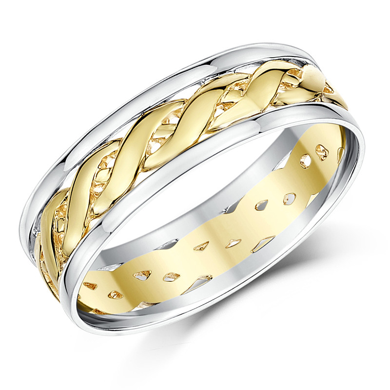 9ct White & Yellow Gold Celtic Ring