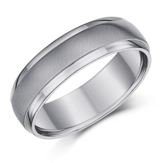 Titanium Court Matt Center 6mm Ring
