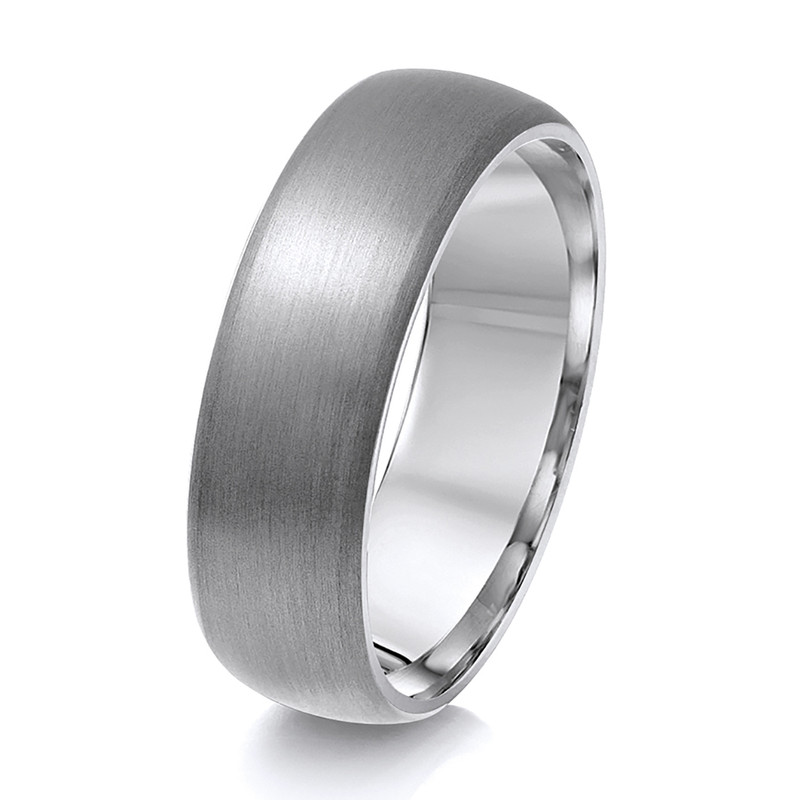 Titanium Court Matt 7mm Ring