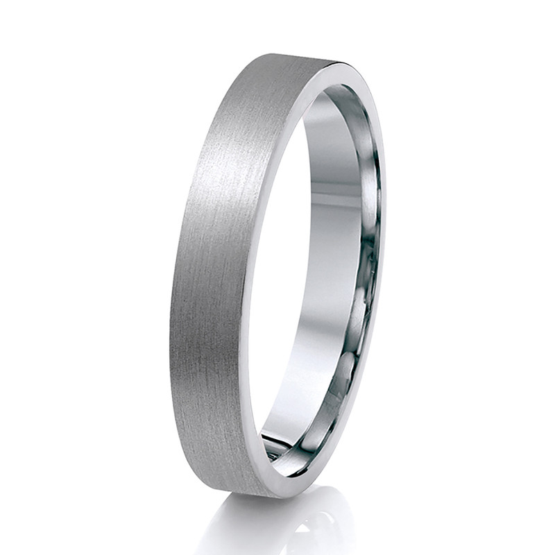 Titanium Flat Court Matt 4mm Ring