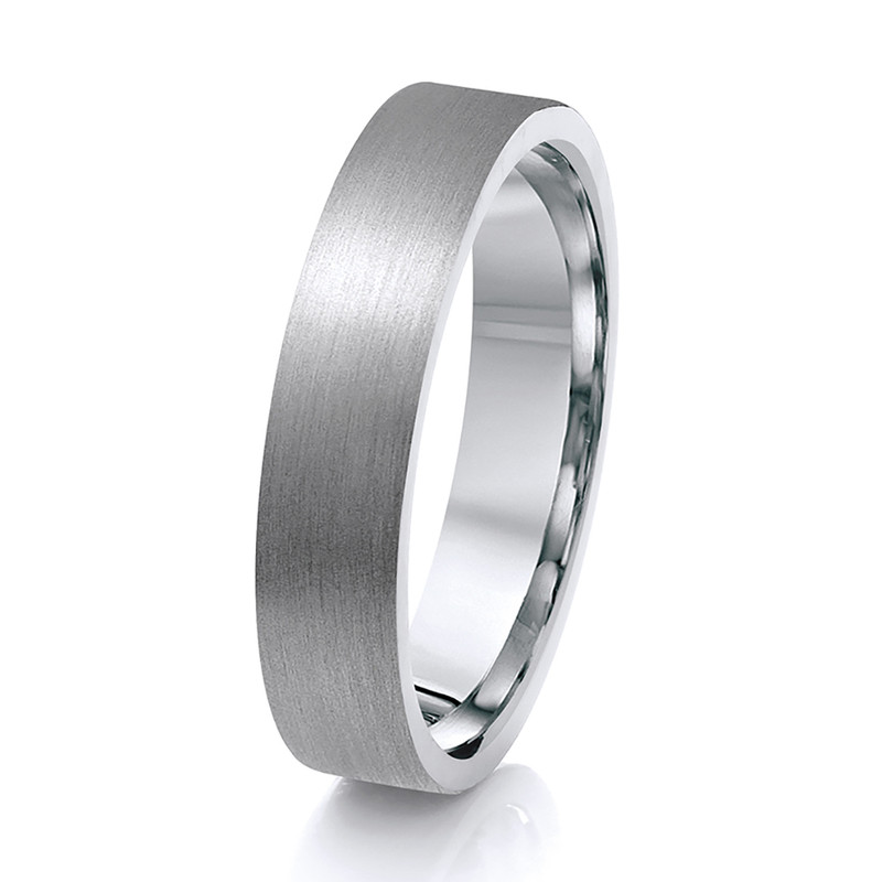 Titanium Flat Court Matt 5mm Ring