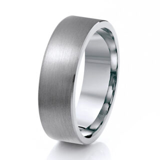 Titanium Flat Court Matt 7mm Ring