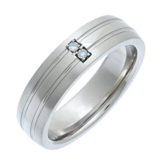 Titanium Court 0.04ct Round Diamond 4mm Ring