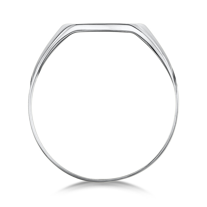 9ct White Gold Light Weight Oval Shape Ladies Signet Ring - Image 2