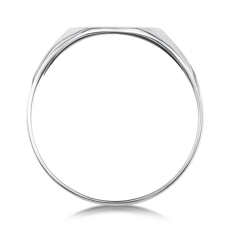 9ct White Gold Light Weight Cushion Shape Ladies Signet Ring - Image 2