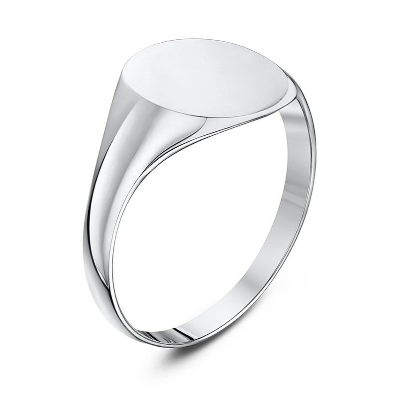 9ct White Gold Light Weight Cushion Shape Ladies Signet Ring - Image 3